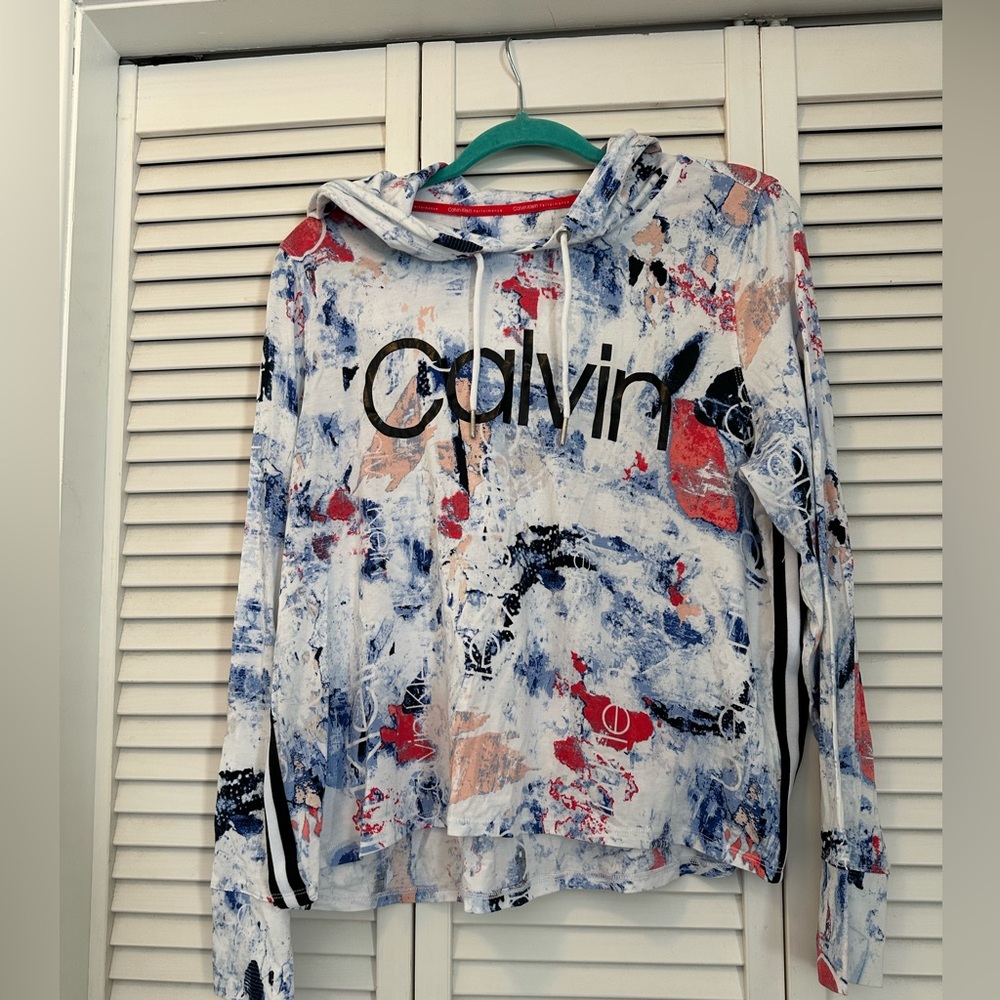 Calvin Klein Performance Red and Blue Hoodie